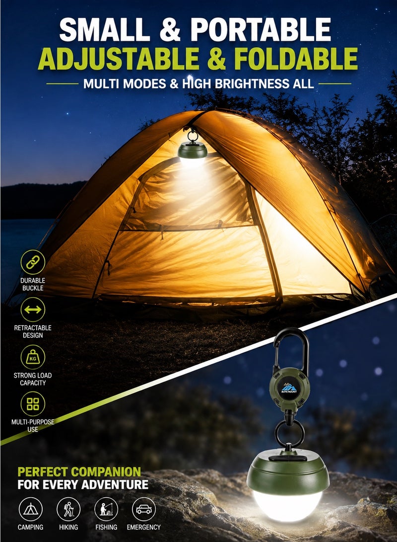 QLIGHT (2Pack) Camping Lantern Rechargeable Outdoor Camping Light,Battery Powered Portable Bright Tent Lamp, 5 Light Modes,Waterproof Led Light For Camping & Hiking - Image 4