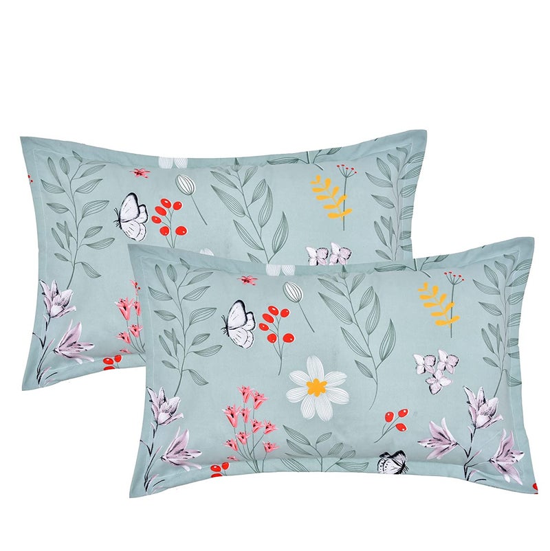 RRC Super Soft Brushed Microfiber Cotton Pillow Covers,Set of 4 Pieces Pillow Covers,17X27(Inches) 43X68(CM) Printed Pillow Covers,Flange on Edges Pillow Covers - Image 2