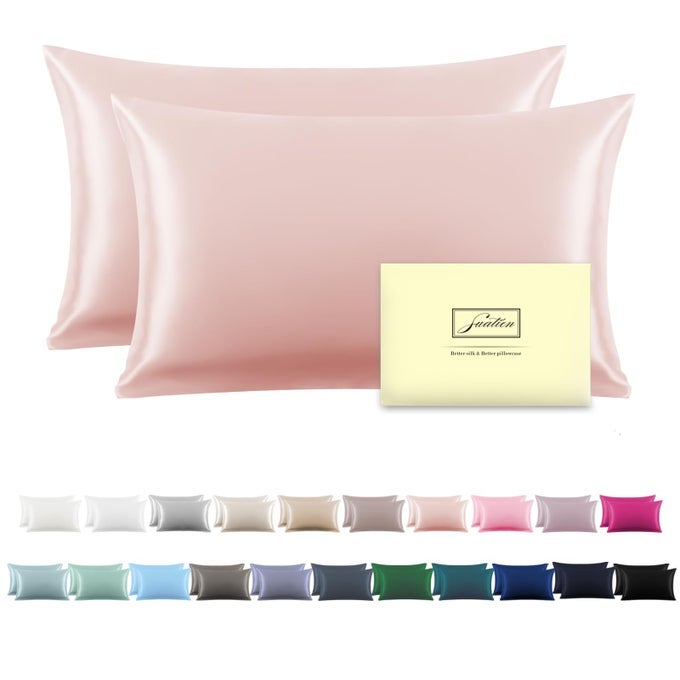 SILK PILLOW CASES 2 PACK SOFT BREATHABLE AND SLIKY STANDARD SIZE PILLOW CASES SET OF 2NATURAL MULBERRY SATIN SILK PILLOWCASE WITH HIDDEN ZIPPER FOR HAIR AND SKIN CORAL20X 262PCS