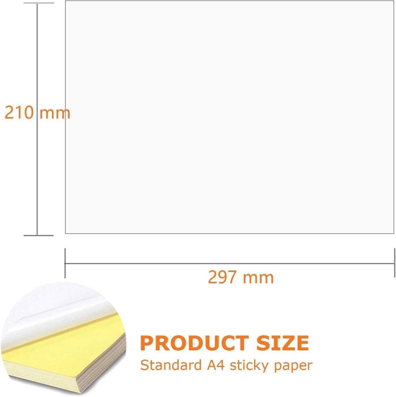 A4 Glossy Sticker Paper - 20 Sheets - Printing, Sticker Making, Office Stickers, Mailing - Image 2