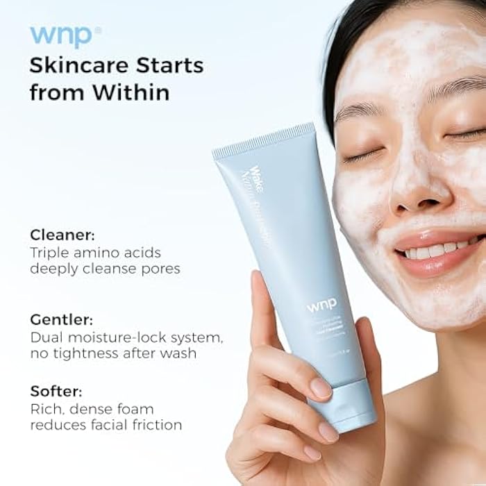 WNP Double Cleanser Duo for Facial Cleansing: Amino Acid Deep Clean Gel & Hyaluronic Acid Hydrating Face Wash for Gentle, Non-Stripping, Moisture-Locking Daily Cleanse - Image 4