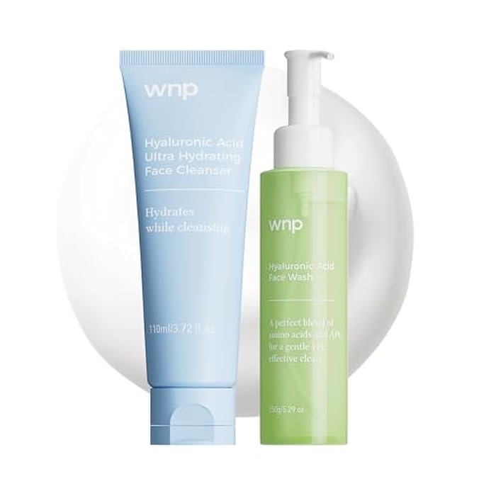 WNP Double Cleanser Duo for Facial Cleansing: Amino Acid Deep Clean Gel & Hyaluronic Acid Hydrating Face Wash for Gentle, Non-Stripping, Moisture-Locking Daily Cleanse - Image 1