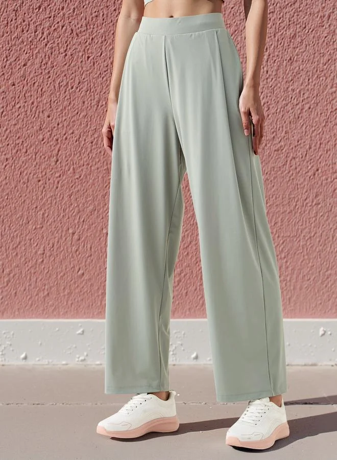 ADOT by Splash Wide Leg Track Pants with Elasticated Waistband and Pocket