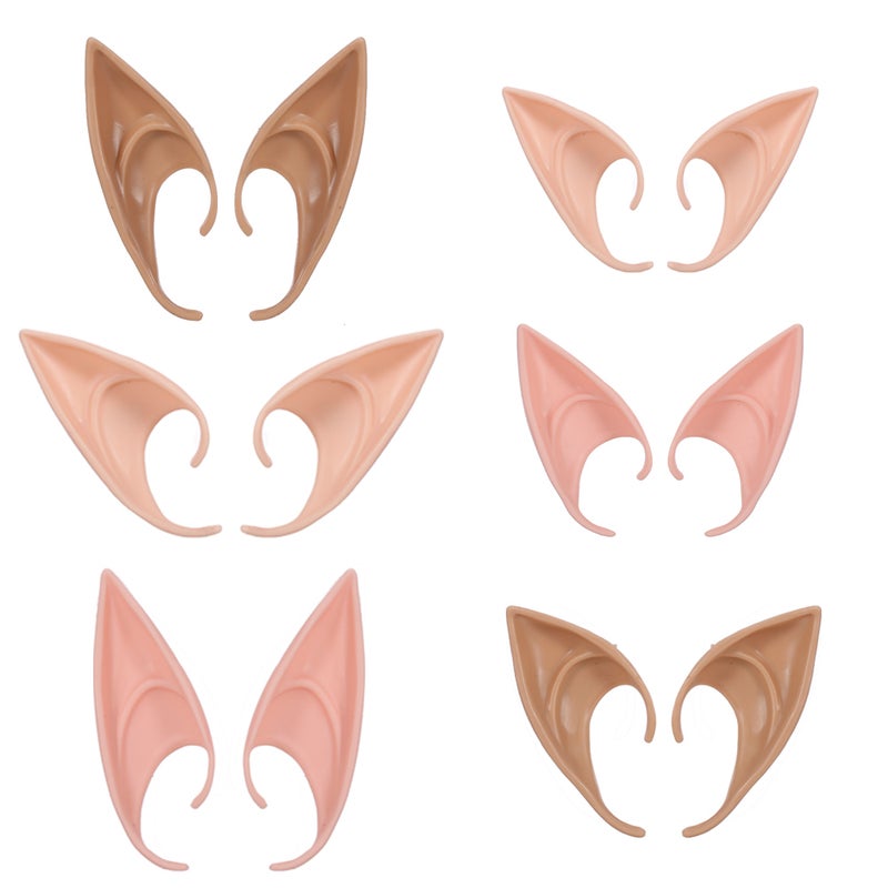 6 Pairs Halloween Latex Elf Ears Cosplay Masks Fairy Goblin Ears - Image 1