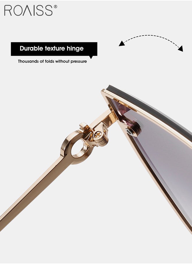 roaiss - Women's Square Rimless Sunglasses, UV400 Protection Sun Glasses with Metal Temples, Oversize Fashion Anti-glare Sun Shades for Women with Glasses Case, 61mm - Image 1