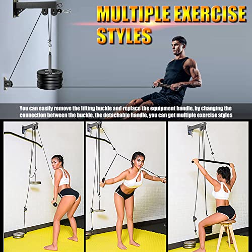 MARSAFIT Fitness Wall Mount Pulley System, Weight Cable Pulley System for Gym, LAT Pull Down and Low Row Cable Machine, Cable Station Equipment - Image 4
