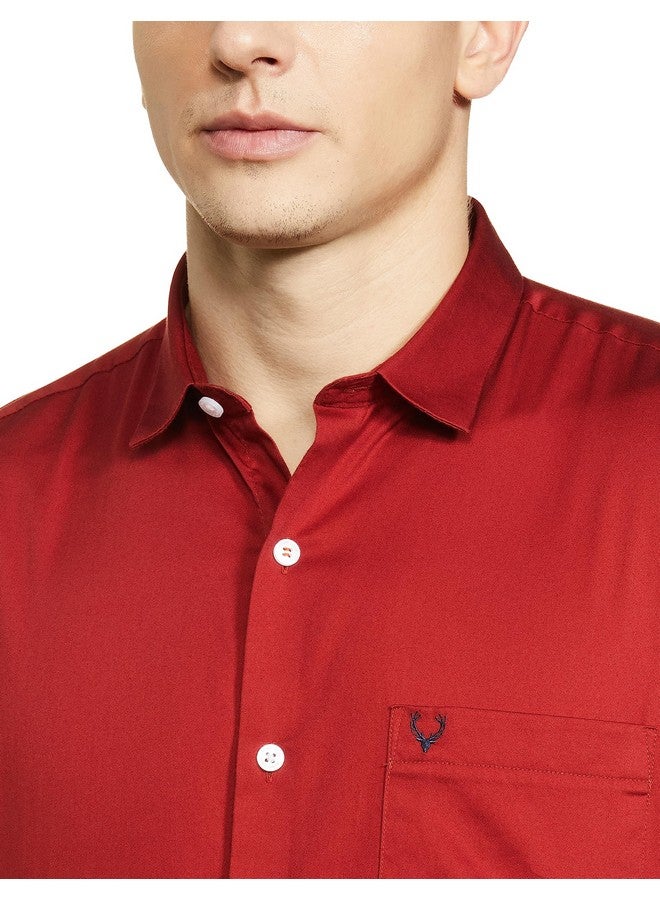 ألين سولي قميص ألين سولي رجالي بقصّة عادية (ASSFQSPF328286_Rust 39) - Image 2