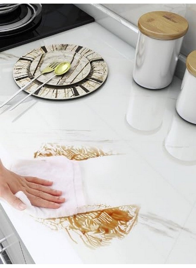 SUNBIRD Clear Kitchen Sticker, Waterproof Cupboard Sticker for Home Oil Proof Wallpaper (23in x 15 ft, Glossy White Vinyl) - Image 2