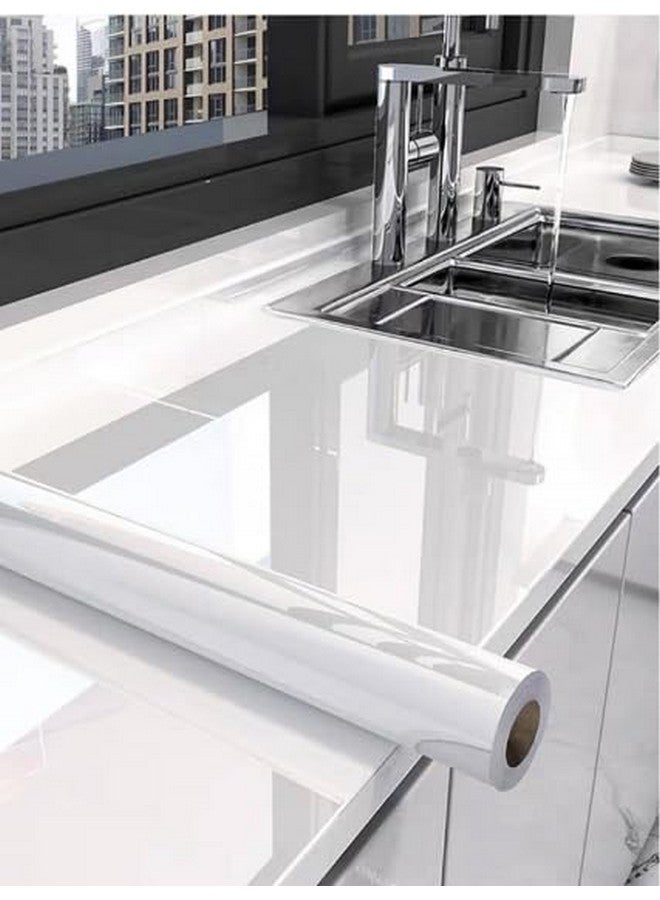 SUNBIRD Clear Kitchen Sticker, Waterproof Cupboard Sticker for Home Oil Proof Wallpaper (23in x 15 ft, Glossy White Vinyl) - Image 1