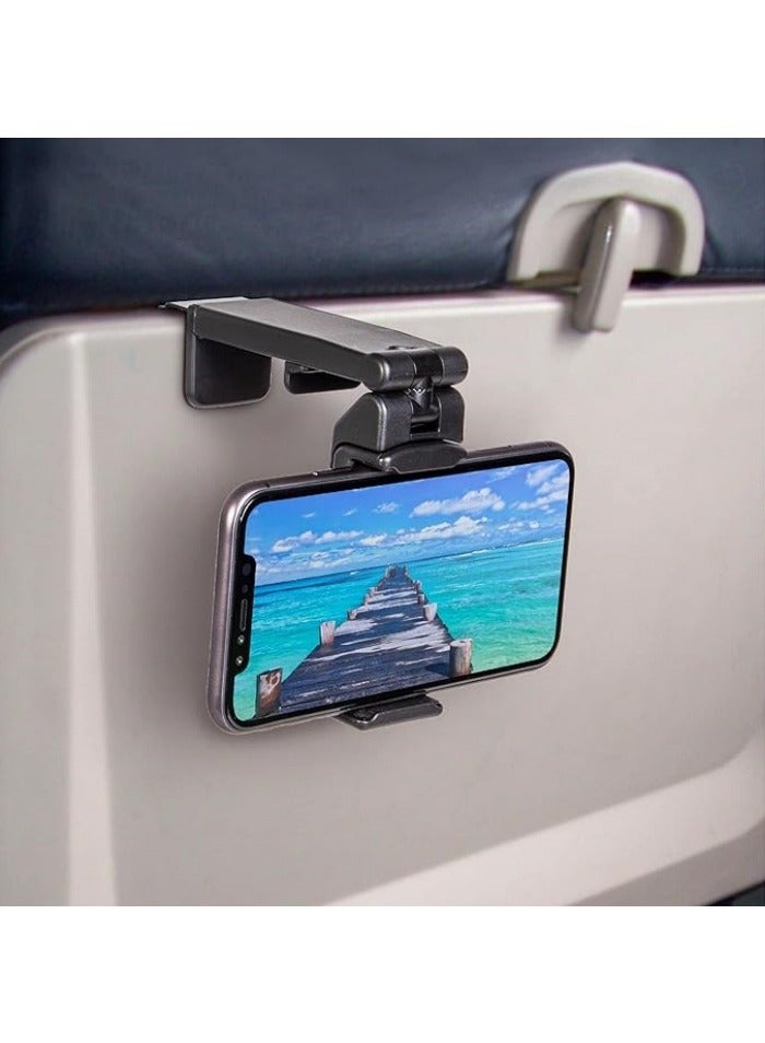 Universal in Flight Airplane Phone Holder Mount. Hands Free Viewing with Multi-Directional Dual 360° Rotation. Pocket Size Must Have Airplane Travel Essential Accessory for Flying  - Image 1