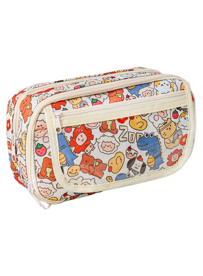 فنبلاست حقيبة أقلام فن بلاست للبنات - حقيبة أقلام كاواي، منظم أقلام أنيق، حقيبة تنظيم أدوات مكتبية كبيرة السعة، حقيبة متعددة الأغراض بسحاب للأطفال والكبار (D) - Image 1