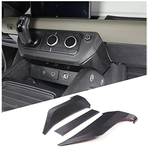 TINKI Auto Center Console Decorative Panel Compatible for Land Rover Defender 90 110 130 2020 2021 2022 2023 Car Indoor Decoration Cover Trim Interior Accessories (Style 1, Carbon Fiber) - Image 1