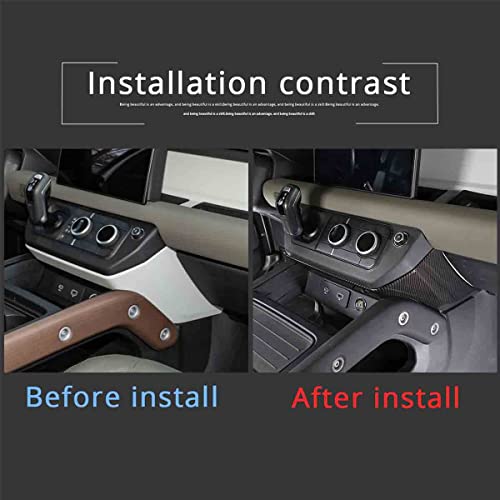 TINKI Auto Center Console Decorative Panel Compatible for Land Rover Defender 90 110 130 2020 2021 2022 2023 Car Indoor Decoration Cover Trim Interior Accessories (Style 1, Carbon Fiber) - Image 2