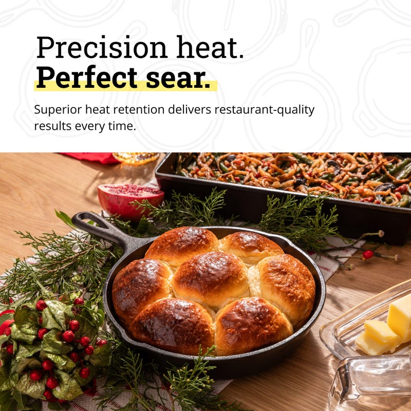Lodge Seasoned Cast Iron Skillet - PFAS-Free, Non-Toxic Cookware - Use with an Oven, Stove, Grill, or Campfire - Naturally Non-Stick & Oven Safe - 9 Inches - Image 5