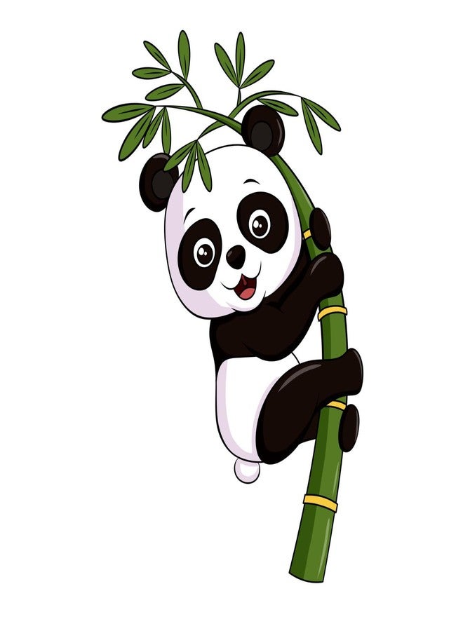 Sticker Yard Cute Panda On Bamboo PVC Vinyl Wall Sticker for Home Decor/Decoration - Living Room, Bedroom, Kids Room (Multicolor, Size: 48X71 CM) - Image 2
