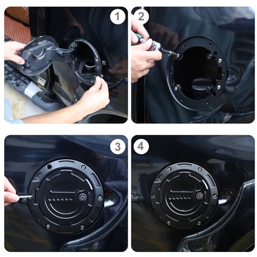 HAPPYHORSE Car Fuel Tank Cap Replacement Anti-theft Lock Cap Compatible with Toyot@ Tundra 2017-2021 Truck Door Locking Gas Tank Door Cap with Lock accessories (style B) - Image 4