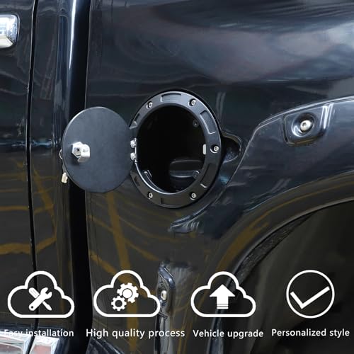 HAPPYHORSE Car Fuel Tank Cap Replacement Anti-theft Lock Cap Compatible with Toyot@ Tundra 2017-2021 Truck Door Locking Gas Tank Door Cap with Lock accessories (style B) - Image 2