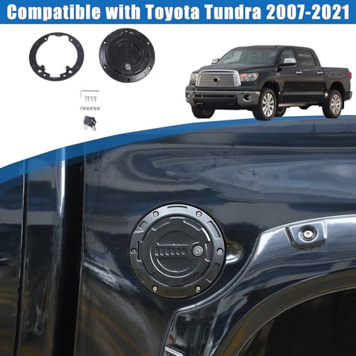 HAPPYHORSE Car Fuel Tank Cap Replacement Anti-theft Lock Cap Compatible with Toyot@ Tundra 2017-2021 Truck Door Locking Gas Tank Door Cap with Lock accessories (style B) - Image 5