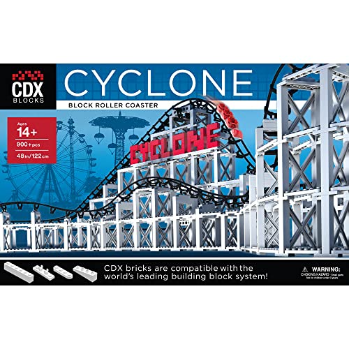 CDX BLOCKS كتل CDX: الإعصار - 900+ قطعة، مجموعة طوب البناء، نموذج أفعوانية تعمل بالطاقة الجاذبية، تعزز التعلم في مجالات العلوم والتكنولوجيا والهندسة والرياضيات - Image 3