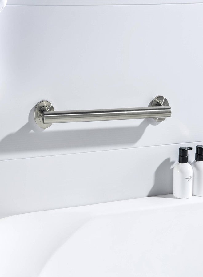 KIBI 18 Inch Stainless Steel Grab Bar for Bathtubs and Showers | Straight Shaped Grab Bar, Shower Safety Bathroom Grab Bars for Seniors, Anti Slip Shower Handles for Elderly, Brushed Nickel - Image 3