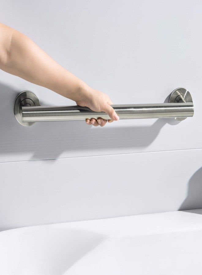 KIBI 18 Inch Stainless Steel Grab Bar for Bathtubs and Showers | Straight Shaped Grab Bar, Shower Safety Bathroom Grab Bars for Seniors, Anti Slip Shower Handles for Elderly, Brushed Nickel - Image 5