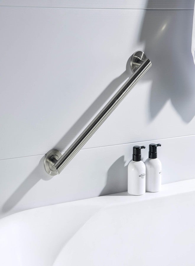 KIBI 18 Inch Stainless Steel Grab Bar for Bathtubs and Showers | Straight Shaped Grab Bar, Shower Safety Bathroom Grab Bars for Seniors, Anti Slip Shower Handles for Elderly, Brushed Nickel - Image 2