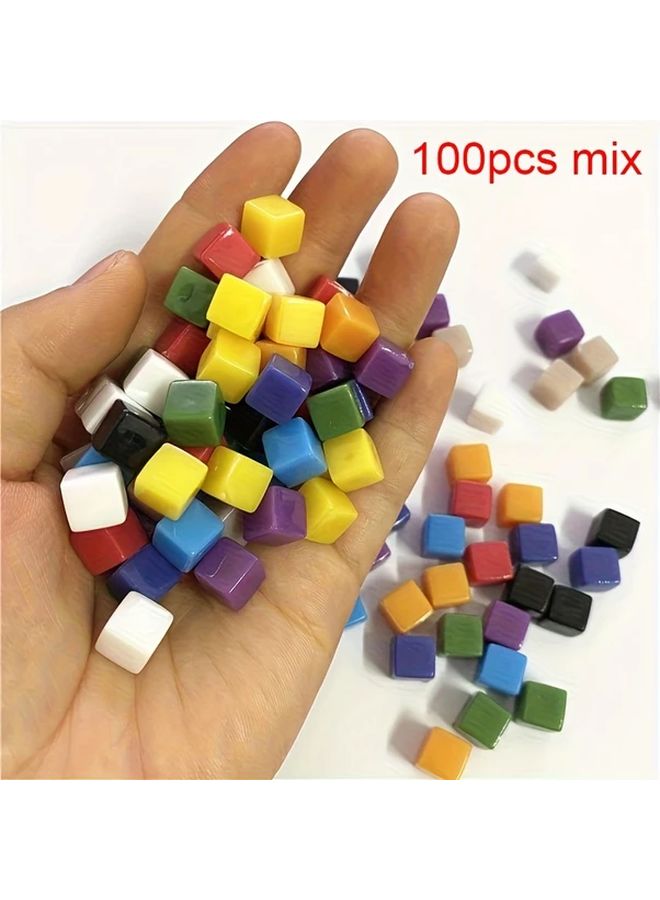 100 Pieces Clear Acrylic Dice 8mm Square Cube for Board Game - Image 1