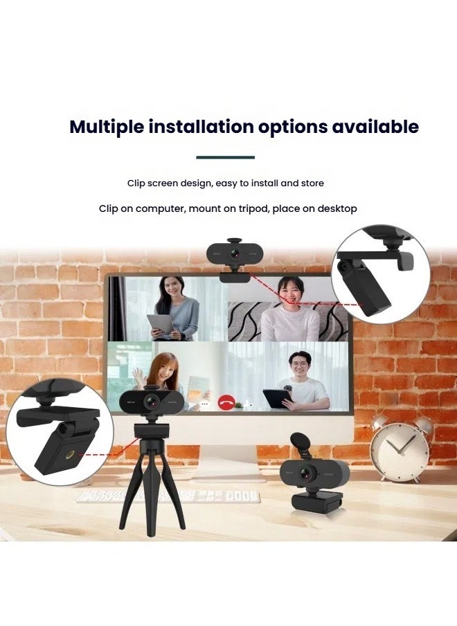 General - PC computer camera USB with microphone driver-free live online class 2K ultra-high-definition lens autofocus - Image 1