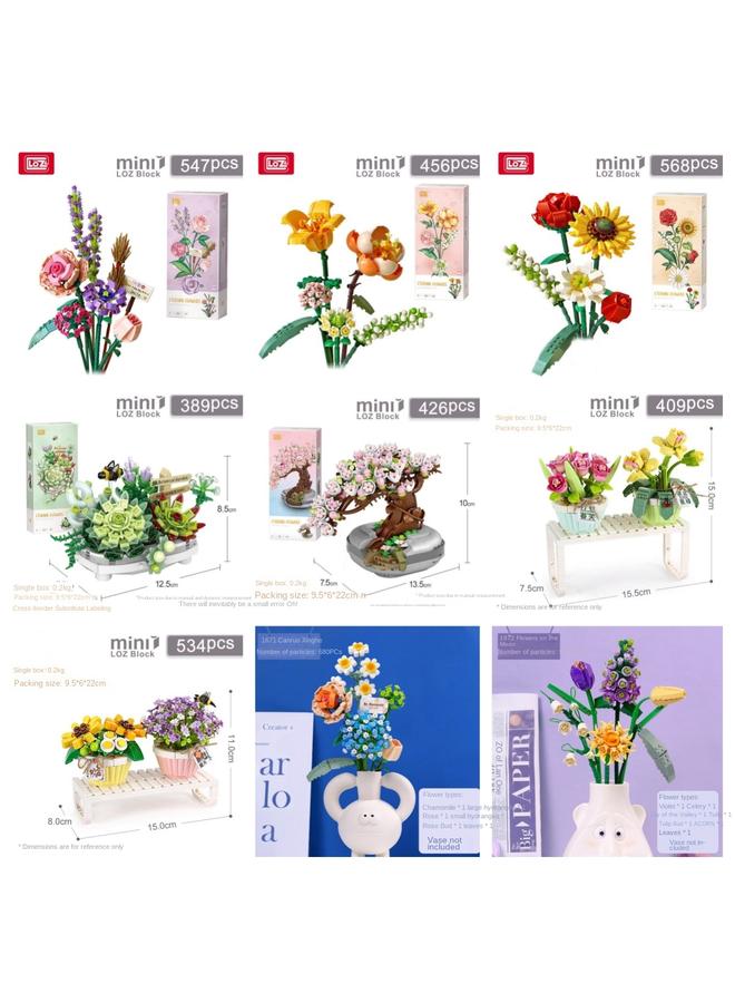 Bluejw Loz Li Zhi 1657 Building Blocks Flower Small Particles Handmade Assembled Diy Eternal Flower Girl Creative Toy Gift - Image 2