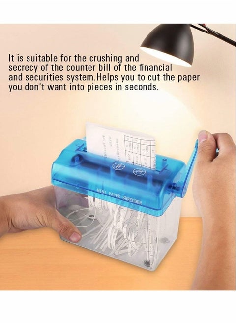 Mini Hand Shredder, Portable Cross-Cut Paper Shredder A6 Manual Paper Cut Shredder