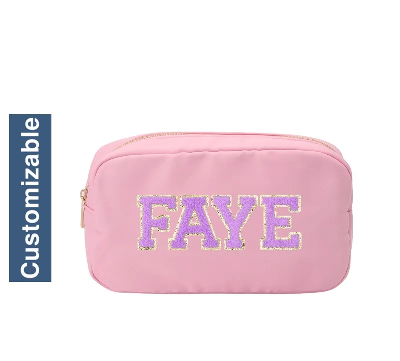 القبيلة السعيدة Personalised Medium Pouch, Baby Pink