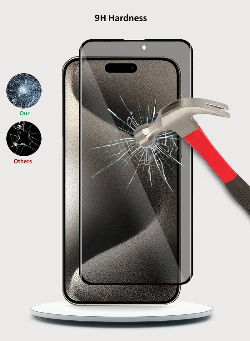 دبليو تيك واقي شاشة من الزجاج المقوى من Apple iPhone 15 Pro Max 2023 Premium E2E - شفاف / أسود - Image 5