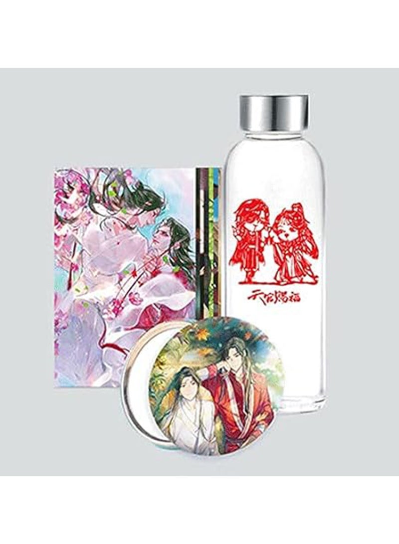 Tianguan Cifu gift Box Water Cup Badge Postcard Sticker Bracelet Black Card Gift Box Set - Image 2