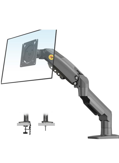 F80 Monitor Desk Mount Stand, Full Motion Swivel Monitor Arm with Gas Spring for 17''-30'' Monitors (Within 2kg to 9kg), Computer Monitor Stand (Black)