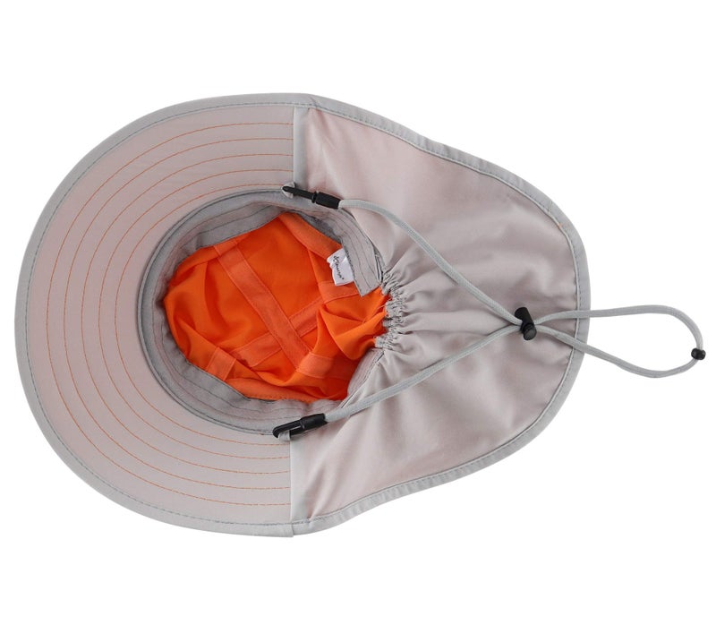 Connectyle Kids Adjustable Fishing Hat for Boys Girls Wide Brim UPF 50+ Sun Hats with Neck Flap Summer Beach Sun Hat Orange - Image 5