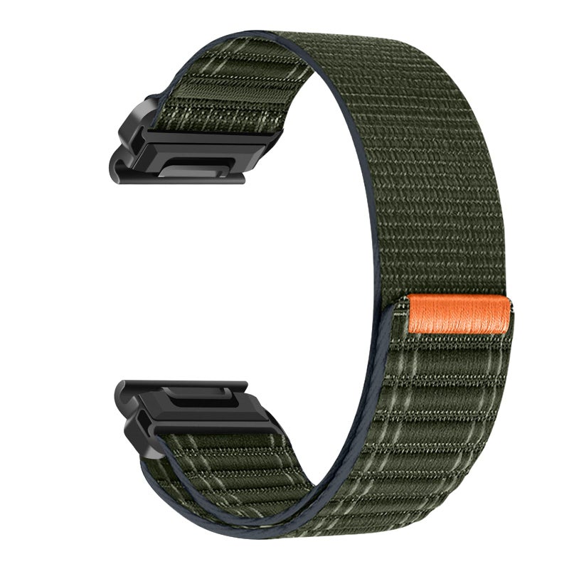 Azonee حزام ساعة سريع التكيف من النايلون المتين متوافق مع Garmin Tactix 8/Descent G2/Forerunner 965، حزام ساعة ذكي 22 مم باللون الأسود/الأخضر - Image 2