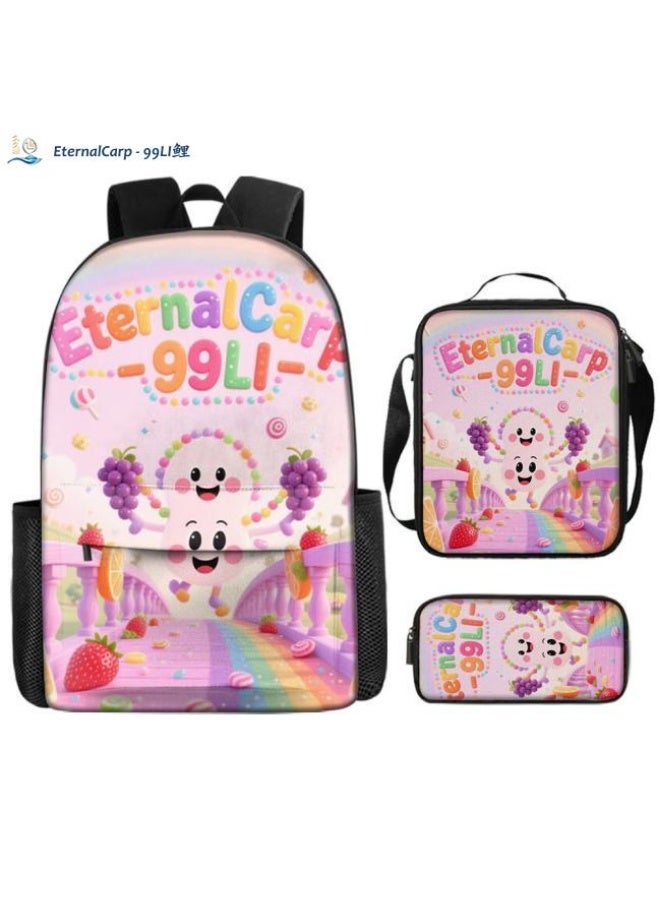 Bright Li Fire Shoulder + handbag + stationery bag | Cartoon bag three-piece set, easy to cope with various occasions (students, children, friends outing, mountain climbing, going to school, etc.) | Back to school season/festival gifts - 27 - Image 1