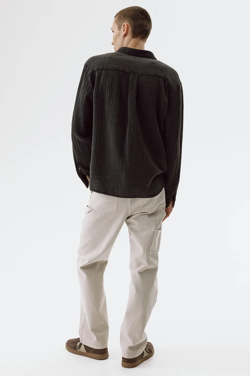 H&M  Regular Fit Cotton muslin shirt for Men | Best Price UAE