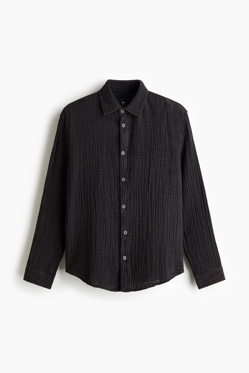 H&M  Regular Fit Cotton muslin shirt for Men | Best Price UAE