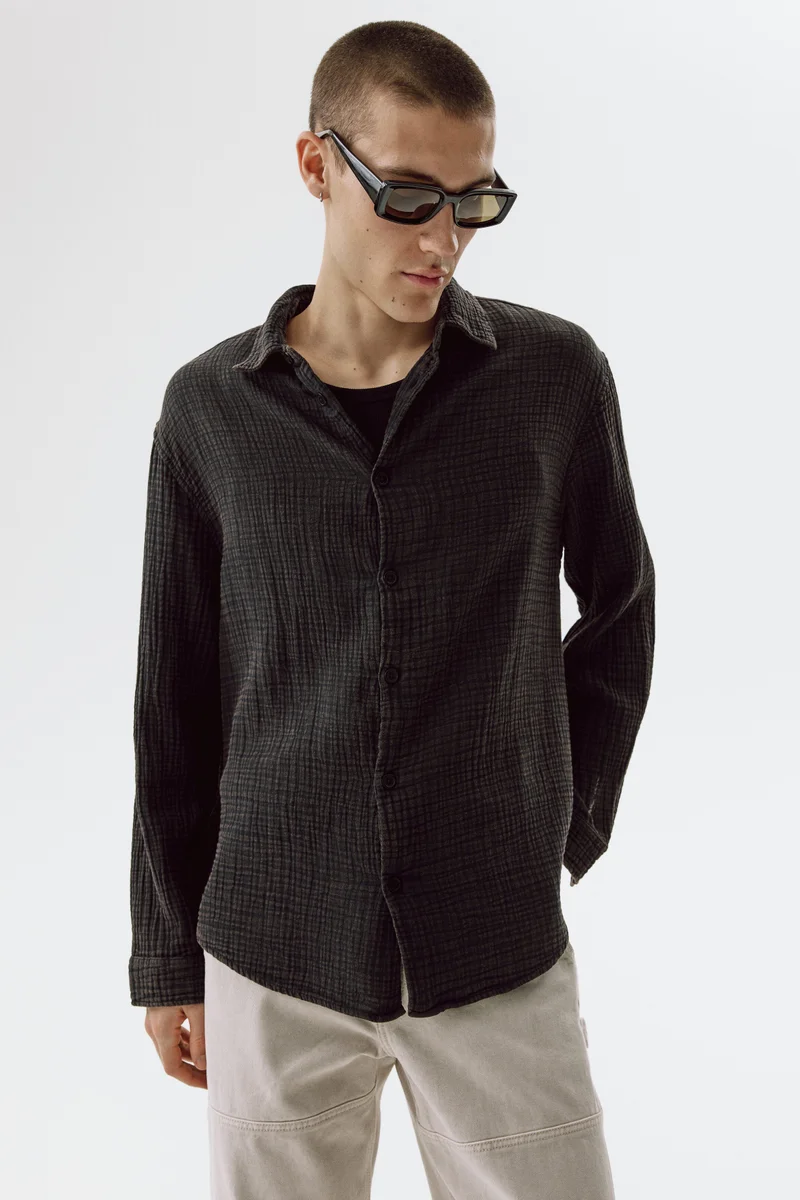 Regular Fit Cotton muslin shirt