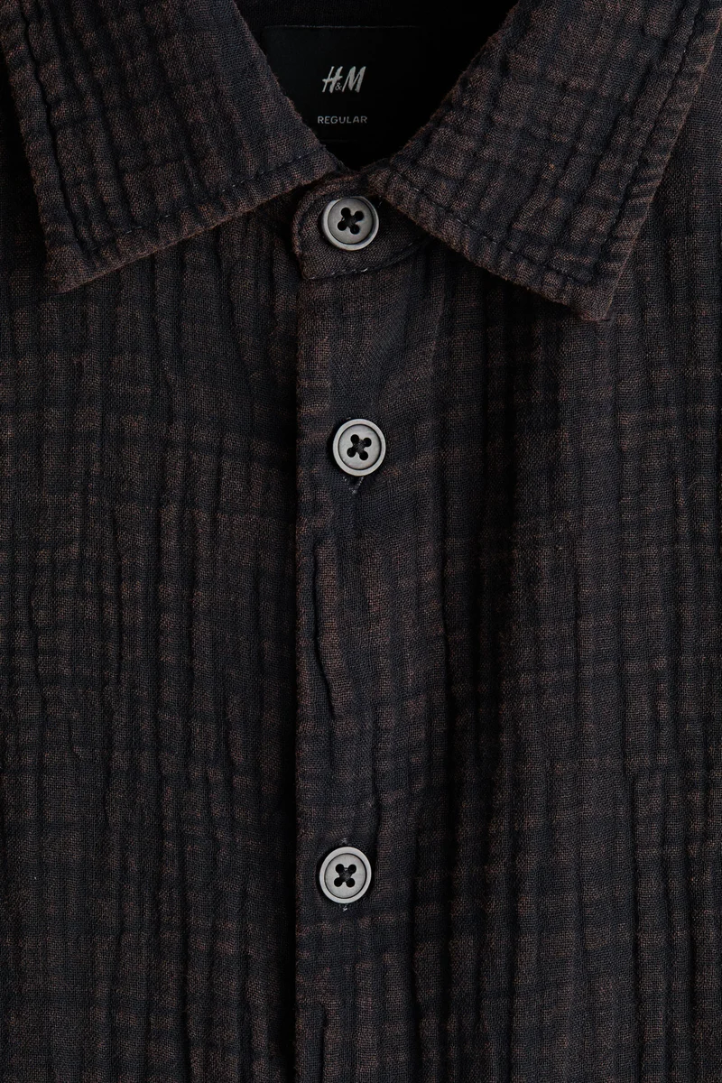H&M  Regular Fit Cotton muslin shirt for Men | Best Price UAE
