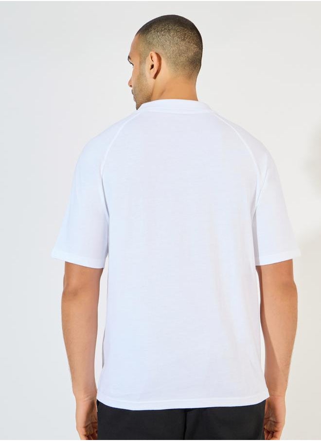 Styli Oversized Heavy Cotton Jersey Raglan Polo  - Image 4