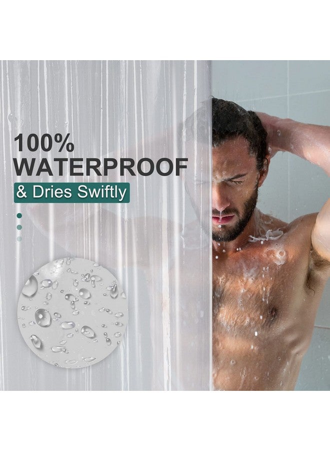 AmazerBath AmazerBath Plastic Shower Curtain Clear Premium PEVA, Clear Shower Curtain Heavy Duty 8G, Weighted Shower Curtains for Bathroom Accessories with 3 Big Stones and 12 Rustproof Grommets, 72x72 Inches  - Image 4