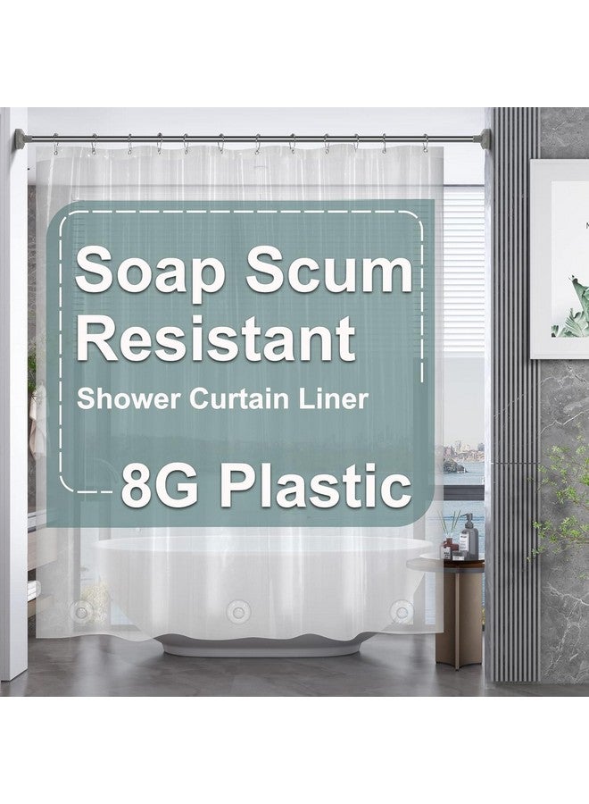 AmazerBath AmazerBath Plastic Shower Curtain Clear Premium PEVA, Clear Shower Curtain Heavy Duty 8G, Weighted Shower Curtains for Bathroom Accessories with 3 Big Stones and 12 Rustproof Grommets, 72x72 Inches  - Image 2