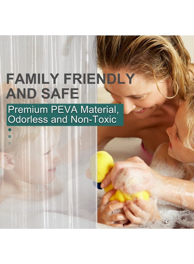 AmazerBath AmazerBath Plastic Shower Curtain Clear Premium PEVA, Clear Shower Curtain Heavy Duty 8G, Weighted Shower Curtains for Bathroom Accessories with 3 Big Stones and 12 Rustproof Grommets, 72x72 Inches  - Image 3