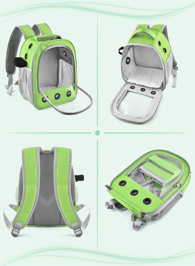 DBNESS Guinea Pig Carrier Backpack,Portable Travel Small Pet Carrier with Water Bottle Holder & Detachable Pad for Rabbits Hamsters Chinchillas Bearded Dragons Geckos Parrots (Green) - Image 4