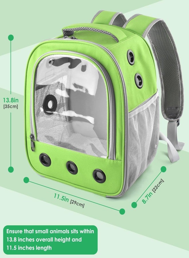 DBNESS Guinea Pig Carrier Backpack,Portable Travel Small Pet Carrier with Water Bottle Holder & Detachable Pad for Rabbits Hamsters Chinchillas Bearded Dragons Geckos Parrots (Green) - Image 2