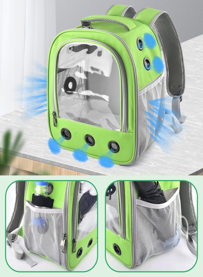 DBNESS Guinea Pig Carrier Backpack,Portable Travel Small Pet Carrier with Water Bottle Holder & Detachable Pad for Rabbits Hamsters Chinchillas Bearded Dragons Geckos Parrots (Green) - Image 5