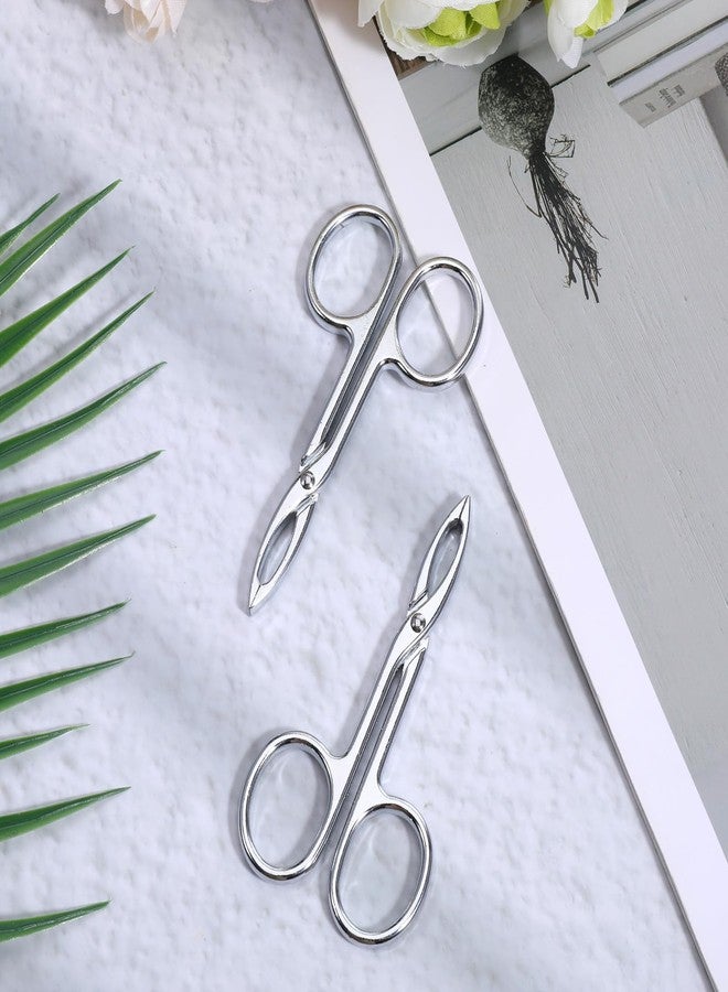 Tweruna 2 PCS Scissor Tweezers for Eyebrows, Metal Straight Tip Scissor Tweezers with Handles, Flat Plucker Tweezers Scissors for Remover Facial Hair and Eyebrow Care(Silver - Image 4