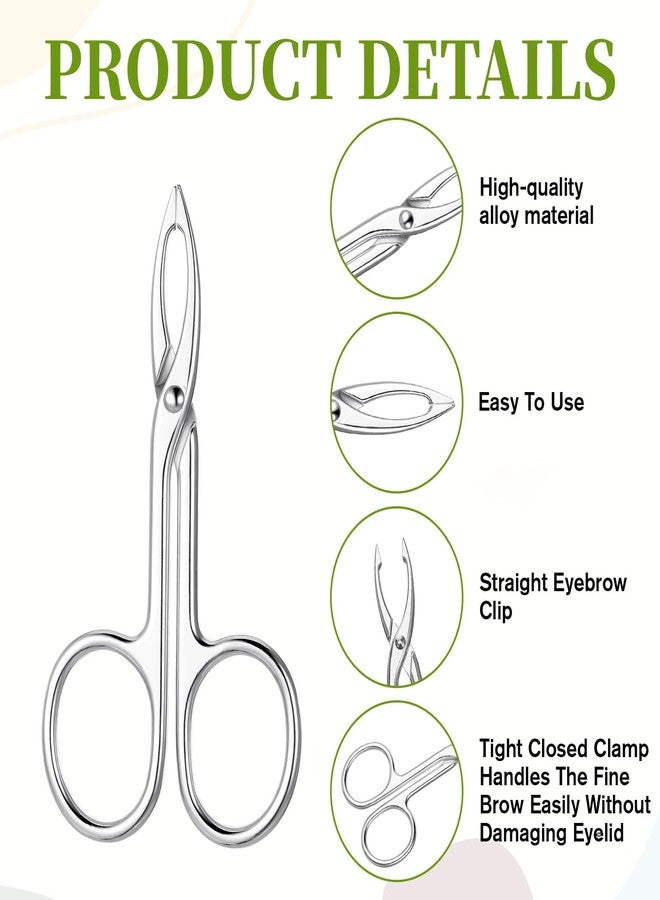 Tweruna 2 PCS Scissor Tweezers for Eyebrows, Metal Straight Tip Scissor Tweezers with Handles, Flat Plucker Tweezers Scissors for Remover Facial Hair and Eyebrow Care(Silver - Image 3